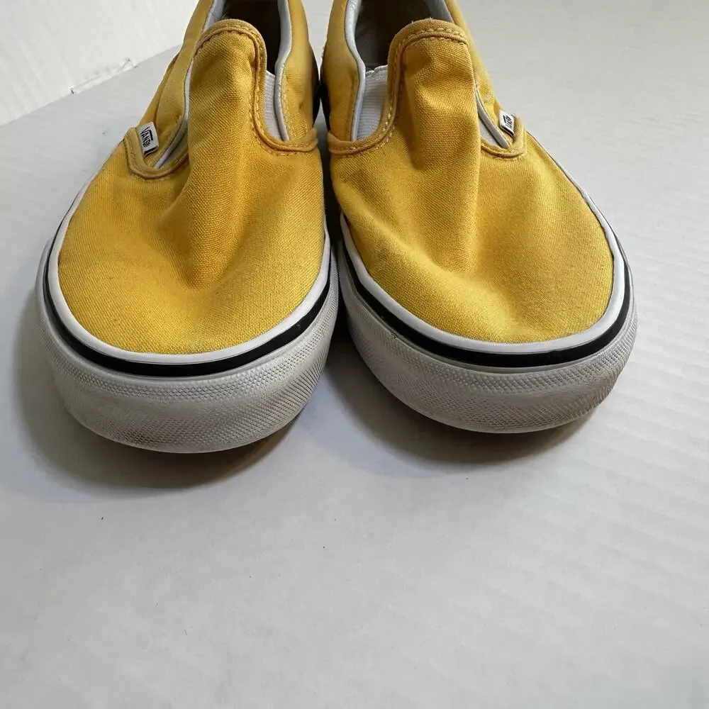 Vans Classic Slip-on Solid Yellow Shoes Sz men's 6.5 /Wo 8 Skate Sneakers Surf
